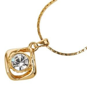 Yves Saint Laurent Saint Laurent 1P Diamond Necklace Gold Plated Swarovski Wo...